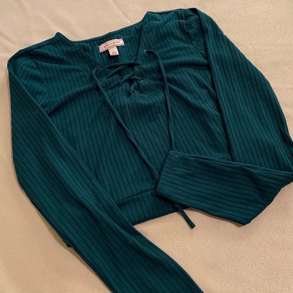 CAPE JUBY Dark green ribbed dress - Picture 5 of 5